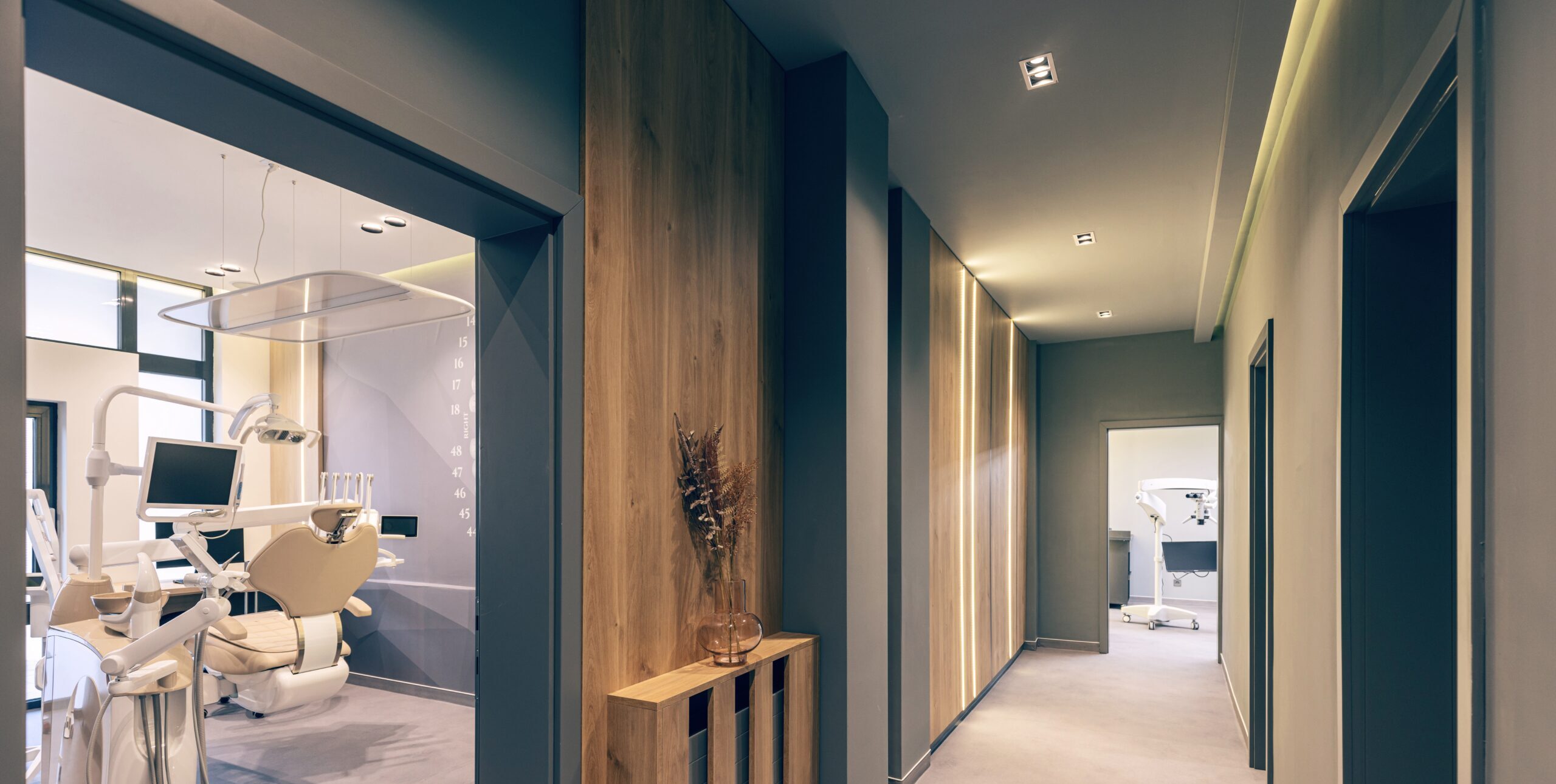 The image of Clearly Dental Camden modern interior clinic hallway