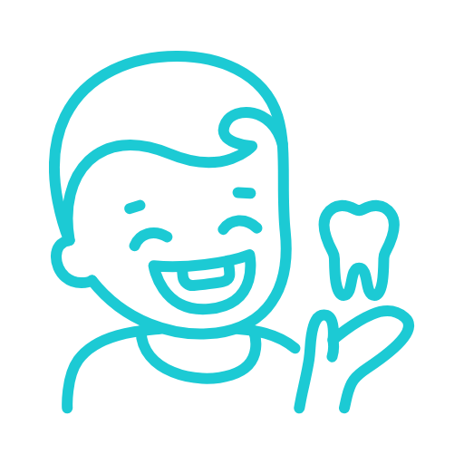 A child smiling icon of Clearly Dental Camden for children's dentistry services