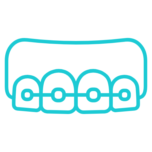 Clearly Dental Camden teeth with braces icon for cosmetic dentistry